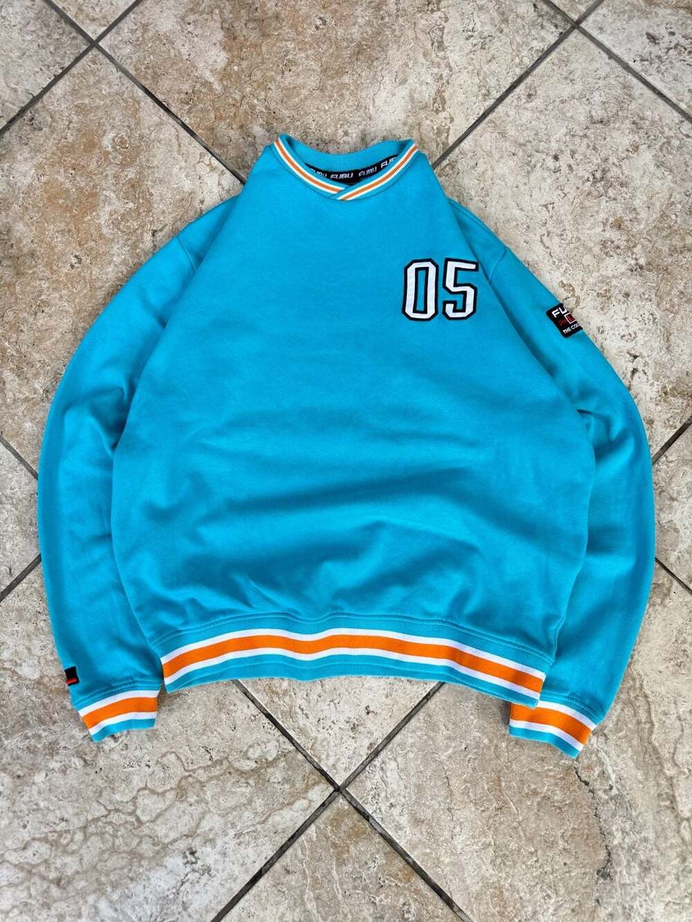 Vintage FUBU 05 The Collection Teal Crewneck Sweatshirt Medium